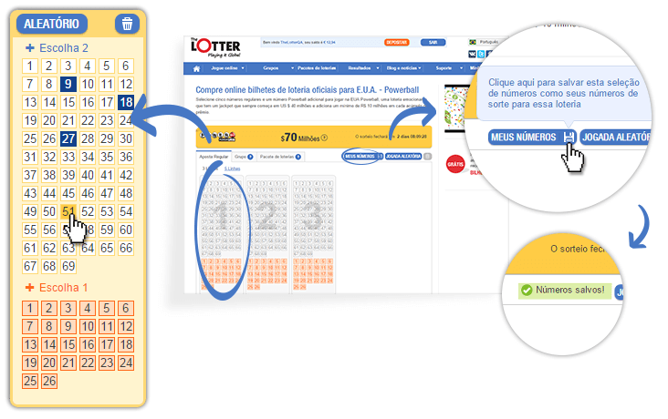 passos para guardar os números de sorte